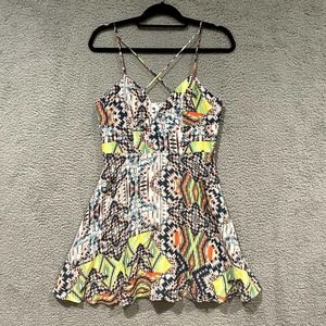 NBD X The Naven Twins Multicolor Print Mini Dress Crossover Revolve - M